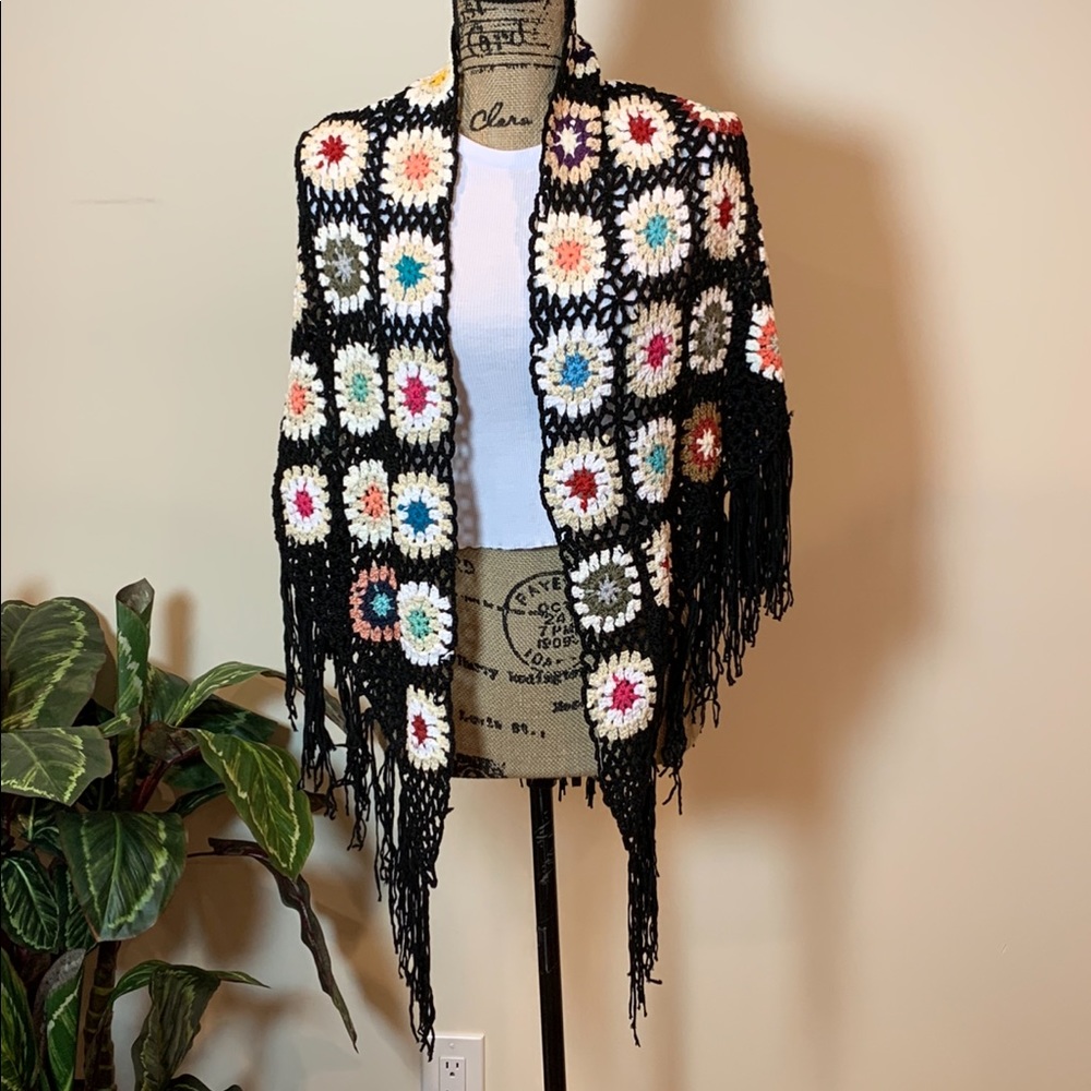 Granny Square Open Shawl - Picture 2 of 2